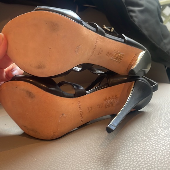 Marciano Black Strappy Open Toe Heel Sandals - Picture 6 of 7